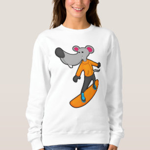 Mouse as Snowboarder with Snowboard Sweatshirt