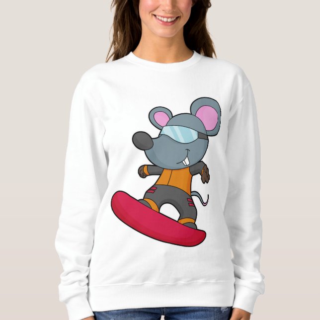 Mouse as Snowboarder with Snowboard Sweatshirt (Front)