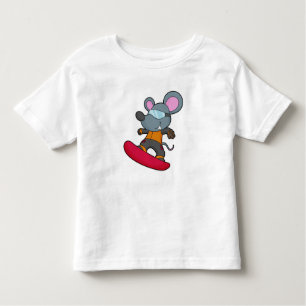 Mouse as Snowboarder with Snowboard Toddler T-shirt