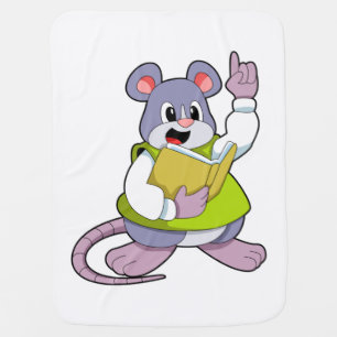 Mouse as Teacher with Book Baby Blanket