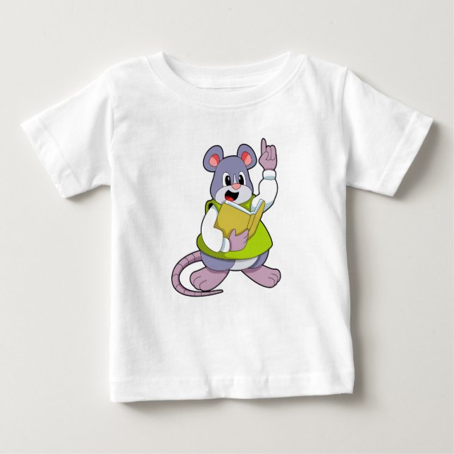 Mouse as Teacher with Book Baby T-Shirt (Front)