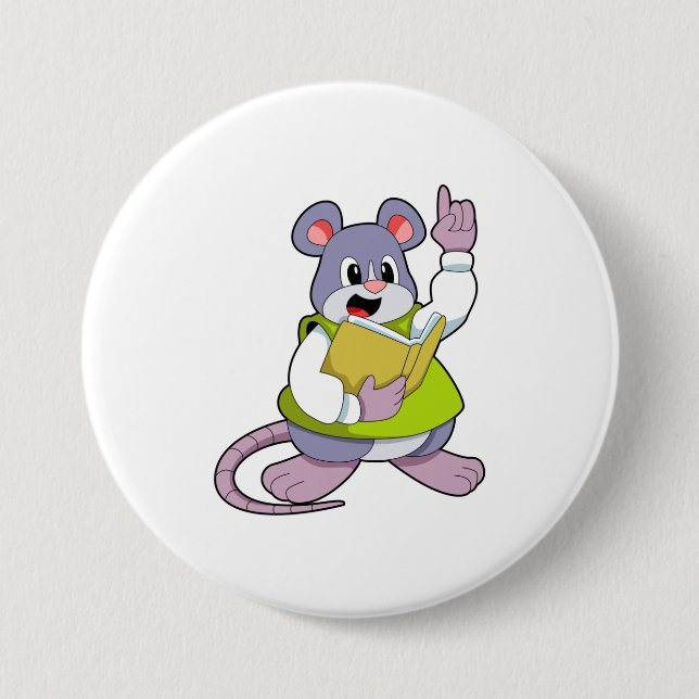 Mouse as Teacher with Book Button (Front)