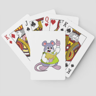Mouse as Teacher with Book Poker Cards