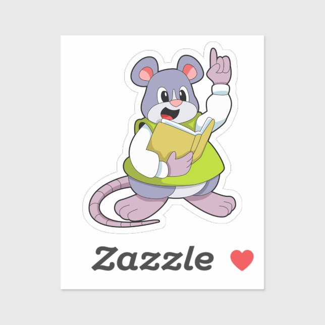 Mouse as Teacher with Book Sticker (Sheet)