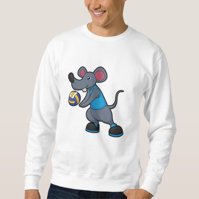 Mouse as Volleyball player with Volleyball Sweatshirt (Front)