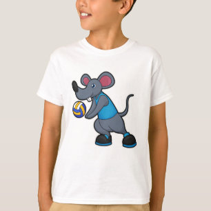 Mouse as Volleyball player with Volleyball T-Shirt