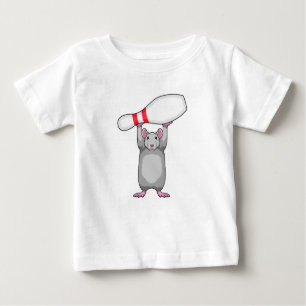 Mouse at Bowling with Bowling pin Baby T-Shirt