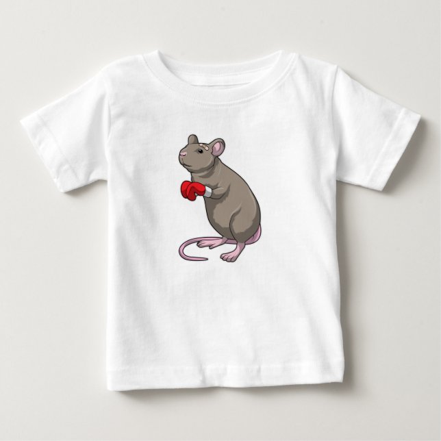 Mouse at Boxing with Boxing gloves Baby T-Shirt (Front)