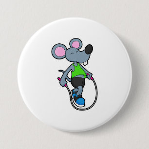 Mouse at Fitness with Rope Button