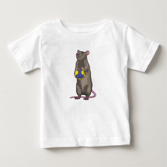 Mouse at Handball Sports Baby T-Shirt (Front)