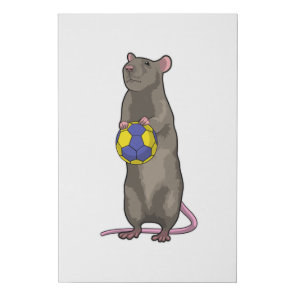 Mouse at Handball Sports Faux Canvas Print