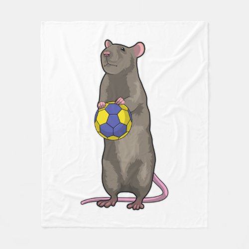 Mouse at Handball Sports Fleece Blanket