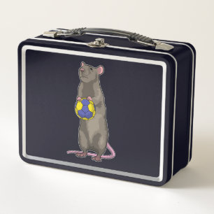 Mouse at Handball Sports Metal Lunch Box