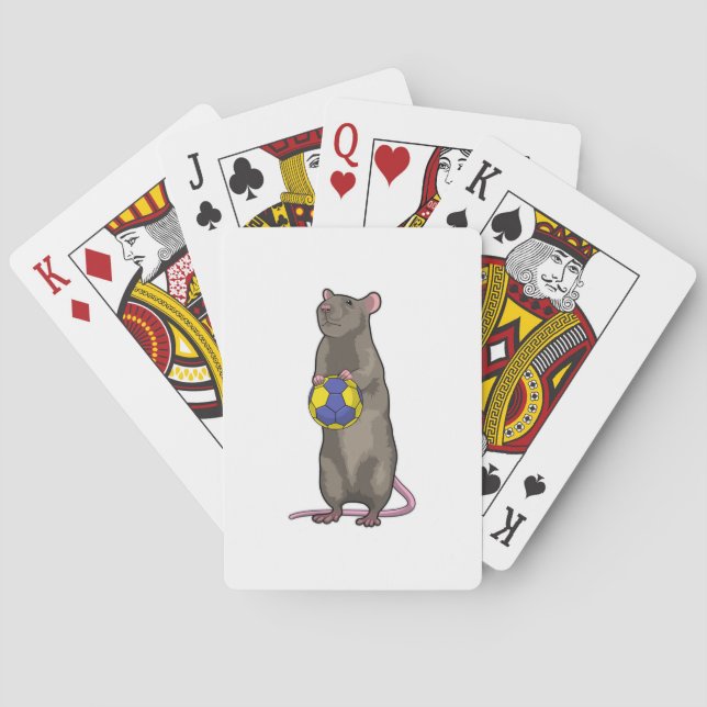 Mouse at Handball Sports Poker Cards (Back)