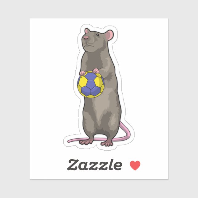 Mouse at Handball Sports Sticker (Sheet)