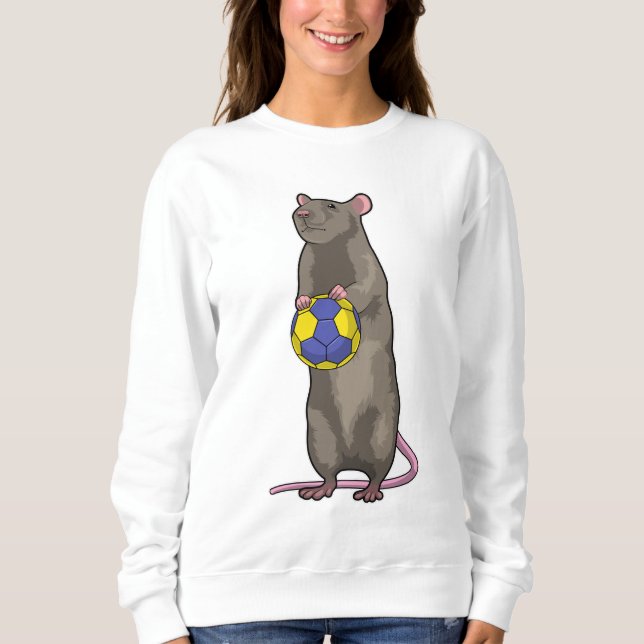 Mouse at Handball Sports Sweatshirt (Front)