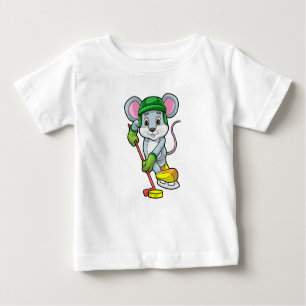 Mouse at Ice hockey with Hockey stick Baby T-Shirt