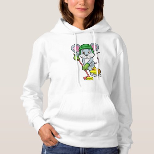 Mouse at Ice hockey with Hockey stick Hoodie