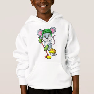 Mouse at Ice hockey with Hockey stick Hoodie