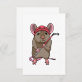 Mouse at Ice hockey with Ice hockey stick (Front/Back)