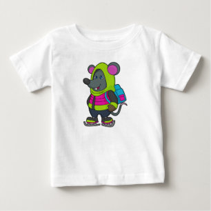 Mouse at Ice skating with Ice skates & Backpack.pn Baby T-Shirt