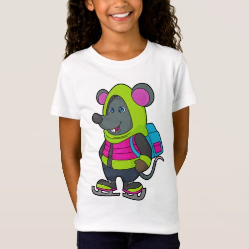 Mouse at Ice skating with Ice skates  Backpackpn T_Shirt
