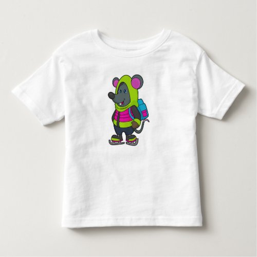 Mouse at Ice skating with Ice skates  Backpackpn Toddler T_shirt