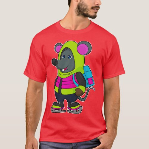 Mouse at Ice skating with Ice skates Backpack T_Shirt