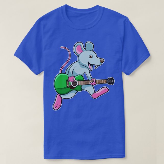 Mouse at Music with Guitar T-Shirt (Design Front)
