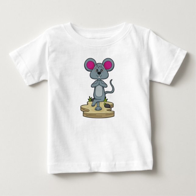 Mouse at Yoga Fitness Baby T-Shirt (Front)