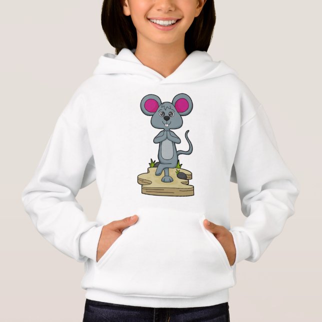 Mouse at Yoga Fitness Hoodie (Front)