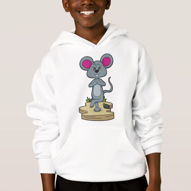 Mouse at Yoga Fitness Hoodie (Front)