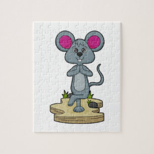 Mouse at Yoga Fitness Jigsaw Puzzle