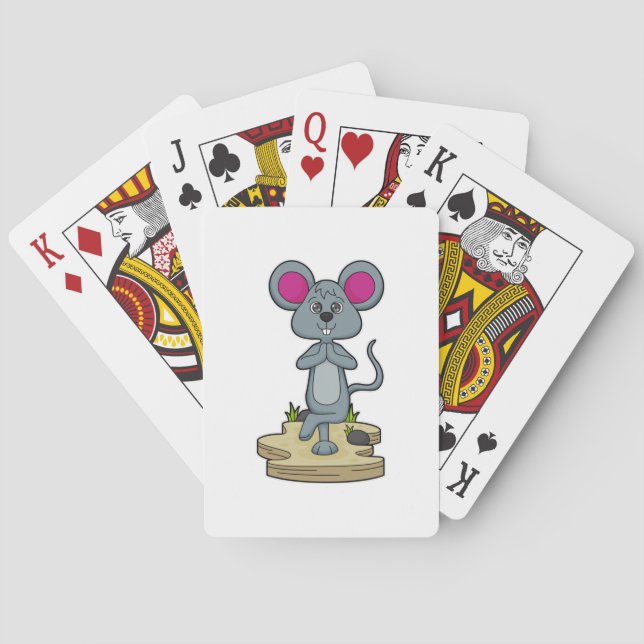 Mouse at Yoga Fitness Poker Cards (Back)