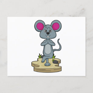 Mouse at Yoga Fitness Postcard