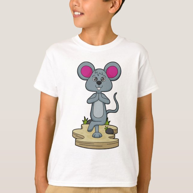 Mouse at Yoga Fitness T-Shirt (Front)