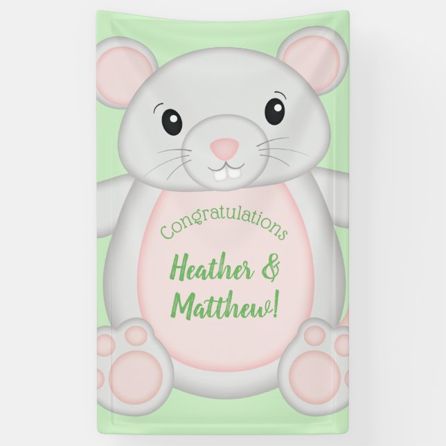 Mouse Baby Shower Banner (Vertical)