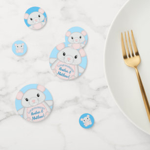 Mouse Baby Shower Blue Confetti