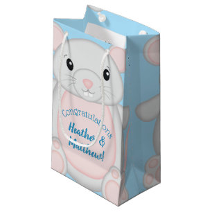 Mouse Baby Shower Blue Small Gift Bag