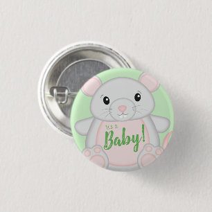 Mouse Baby Shower Button