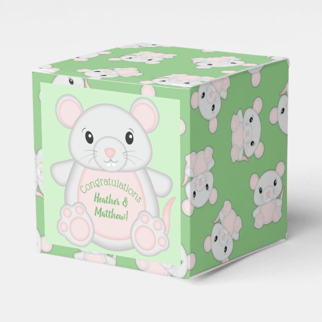Mouse Baby Shower Favor Boxes (Front Side)