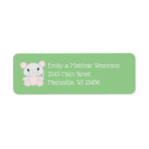 Mouse Baby Shower Label