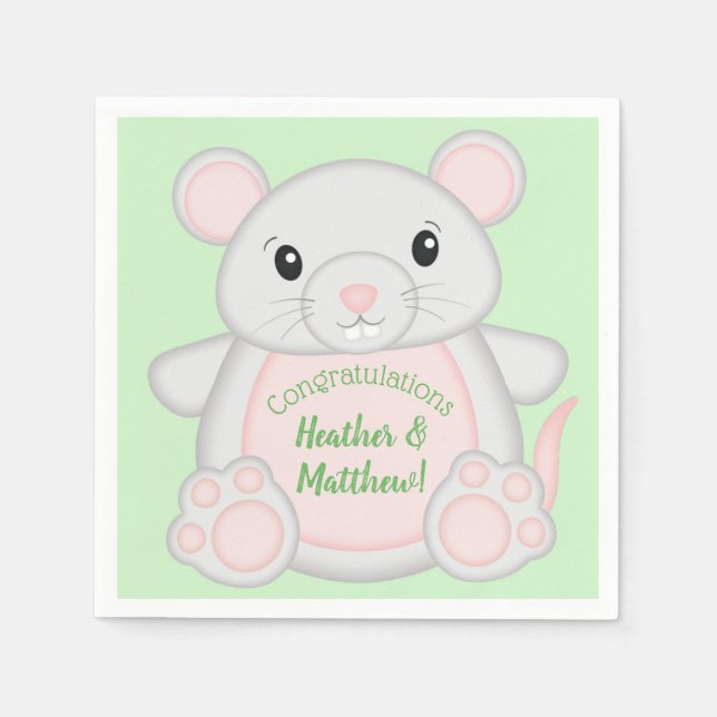 Mouse Baby Shower Napkins (Front)