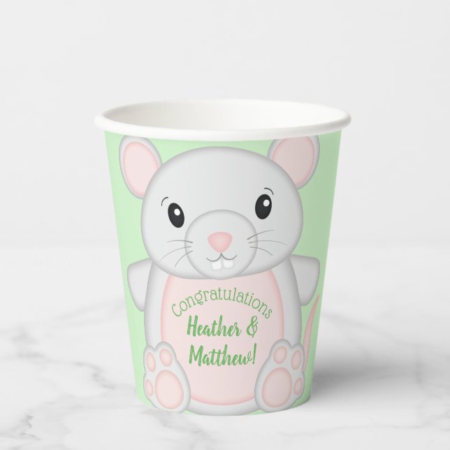 Mouse Baby Shower Paper Cups (Front)