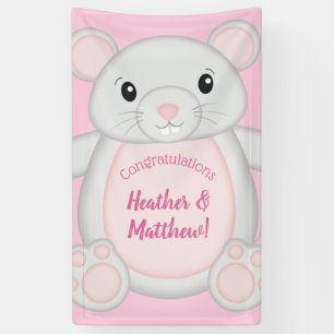 Mouse Baby Shower Pink Banner