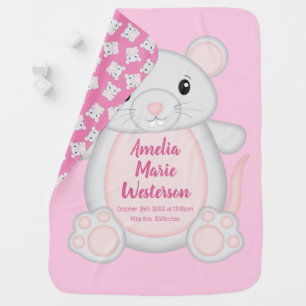 Mouse Baby Shower Pink Blanket
