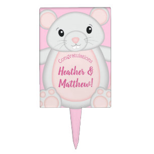 Mouse Baby Shower Pink Cake Topper