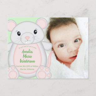 Mouse Baby Shower Postcard