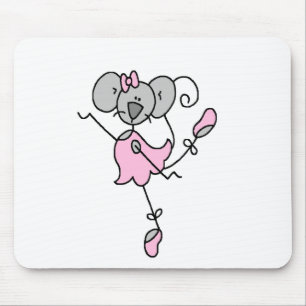 Mouse Ballerina Stick Figure Mousepad
