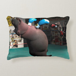 Mouse Beats Hippo KO Accent Pillow